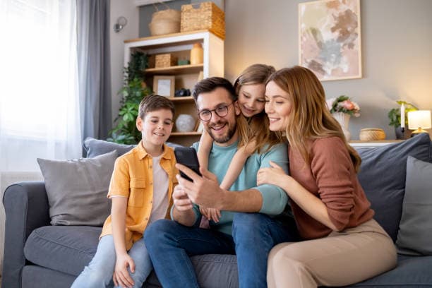 Family using +AI together at home